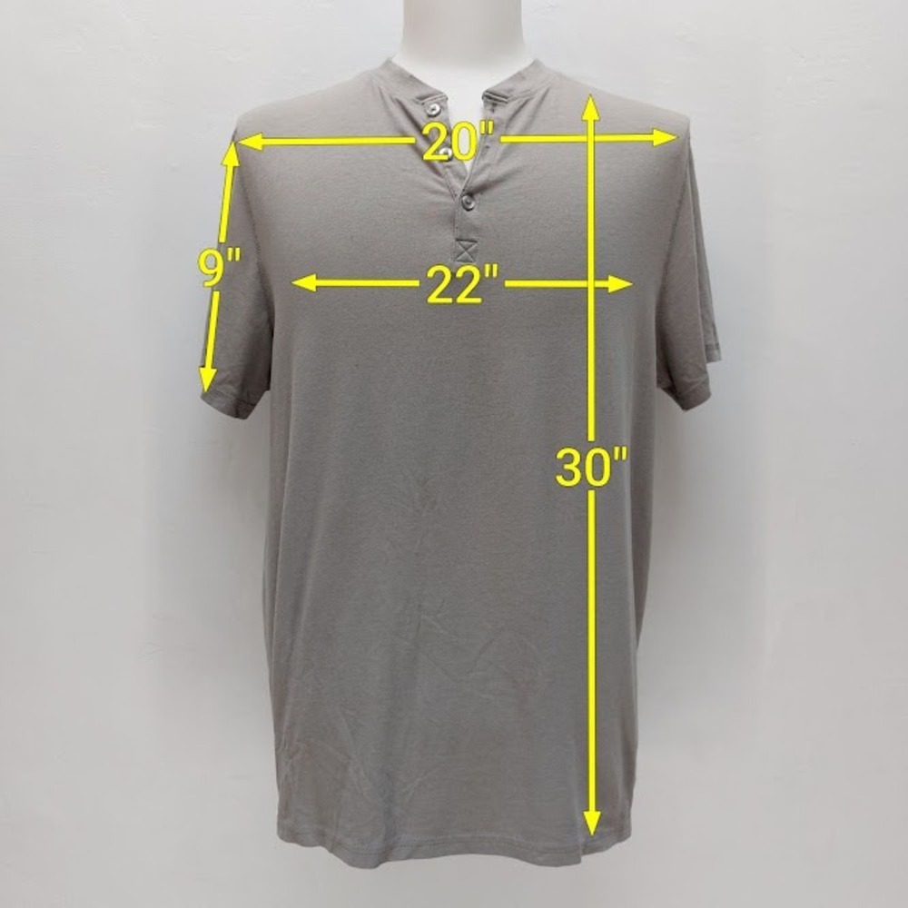 William Rast Henley Shirt Men's Large Grey Pima Cotton Blend Modal Stretch Basic - Picture 9 of 9